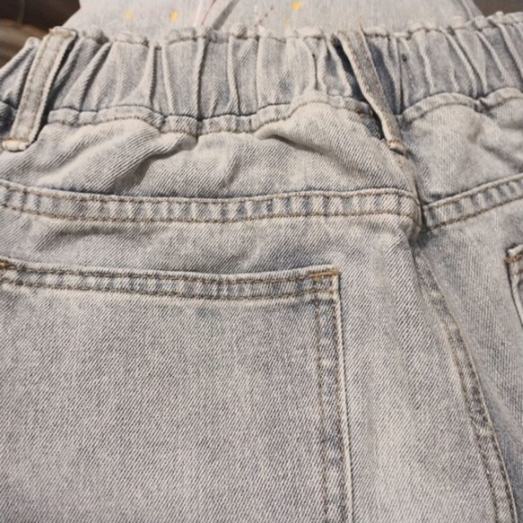 Grace Chow Jeans Size 8 WIDE LEG Distressed Painted Straight  Baggy 100% Cotton - Picture 12 of 16